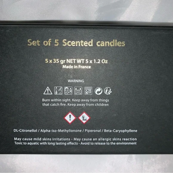 NEW IN BOX set 5 FENDI frosted crystal FF logo VOTIVE CANDLES citronellol scent - Picture 7 of 16